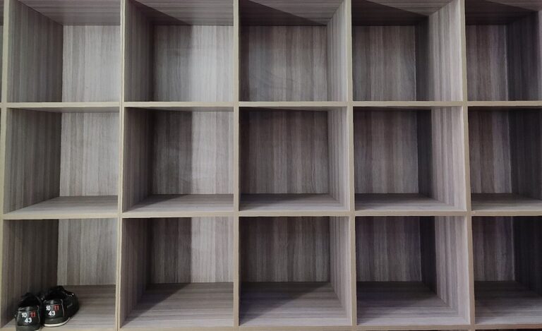 Laminate closet cubby shelving unit